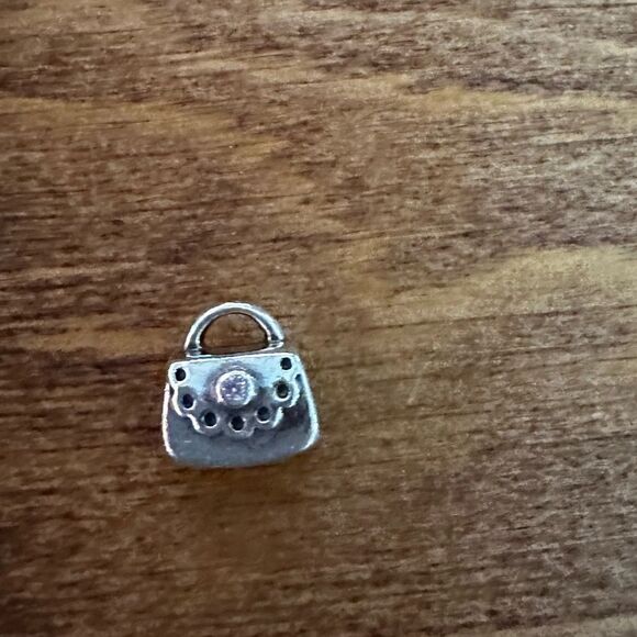 Pandora Handbag Satchel Purse Charm 925S with CZ Crystal Accent Retired - Picture 1 of 13